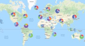 Nobel Prize Pie Charts - Map Coordinates